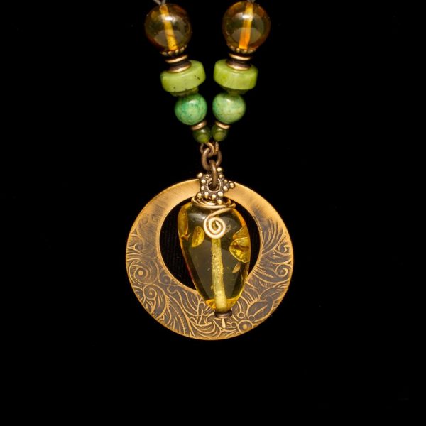 Elemental Amber/Jade Necklace