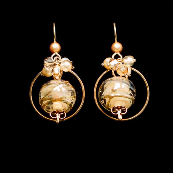 Champagne Creme Drop Earrings