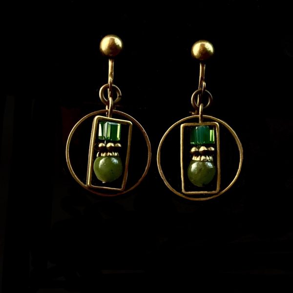 Jade Clip On Earrings